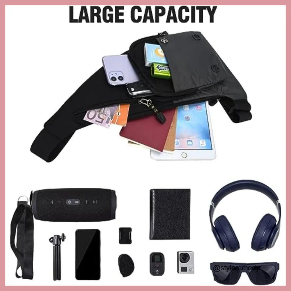 Waterproof Nylon Sling Bag Crossbody Backpack For Travel Hiking